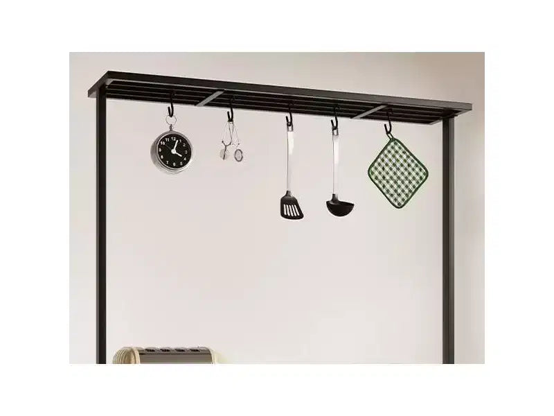 Meuble îlot de la série PB : 104 cm, corps blanc vintage avec plateau en bois naturel, idéal pour le rangement de cuisine et l'utilisation dans la salle à manger