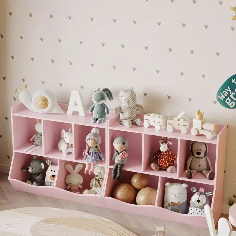 Étagère à Livres pour Enfants et Rangement de Jouets Multi-Étagères avec Casiers, Meuble de Rangement pour Garçons Filles, pour Salle de Jeux d'Enfants, Couloir, Maternelle, École
