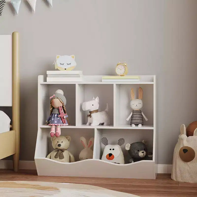 Étagère à Livres pour Enfants et Rangement de Jouets Multi-Étagères avec Casiers, Meuble de Rangement pour Garçons Filles, pour Salle de Jeux d'Enfants, Couloir, Maternelle, École