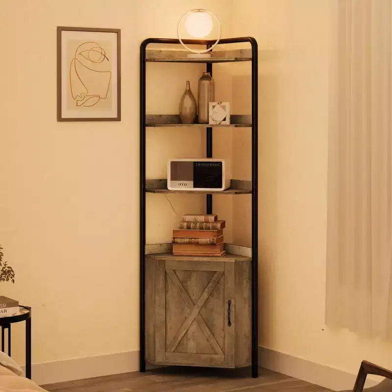 Étagère d'angle, étagère de rangement à 5 niveaux pour salon et cuisine
