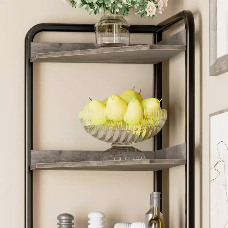 Étagère d'angle, étagère de rangement à 5 niveaux pour salon et cuisine