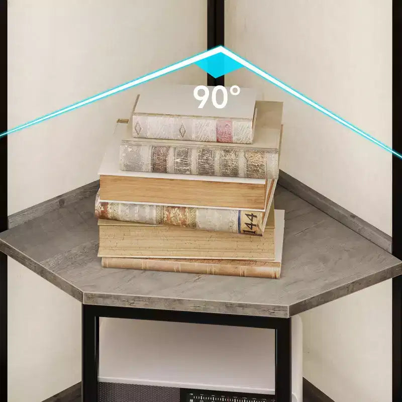Étagère d'angle, étagère de rangement à 5 niveaux pour salon et cuisine