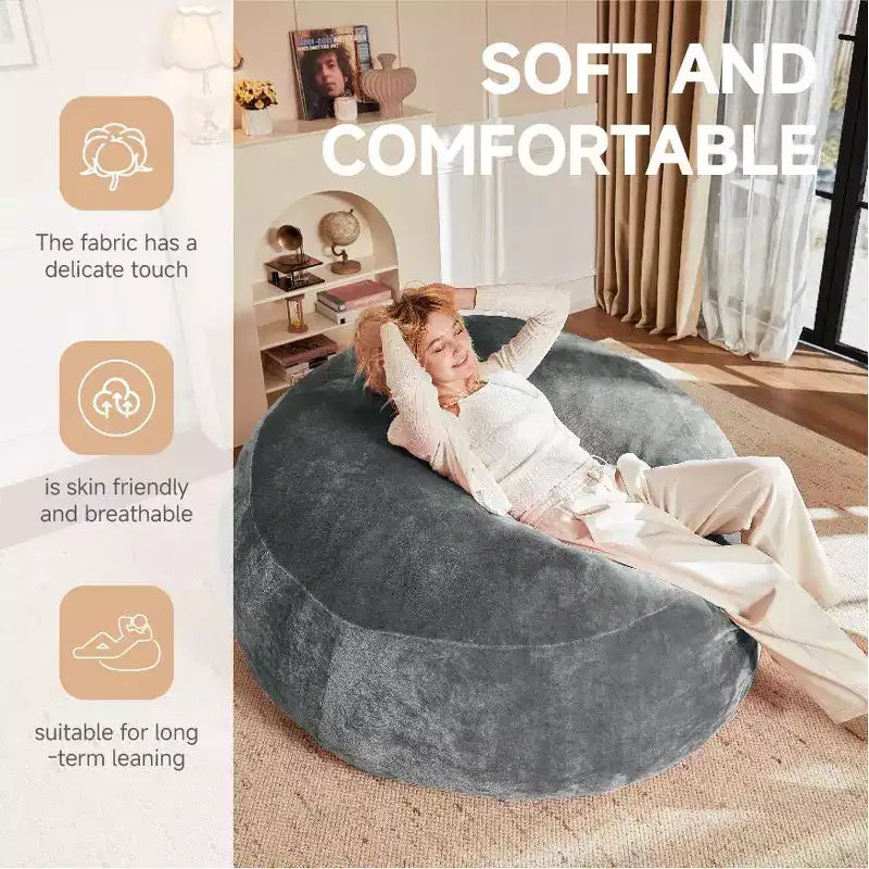 Fauteuil poire moderne en flanelle