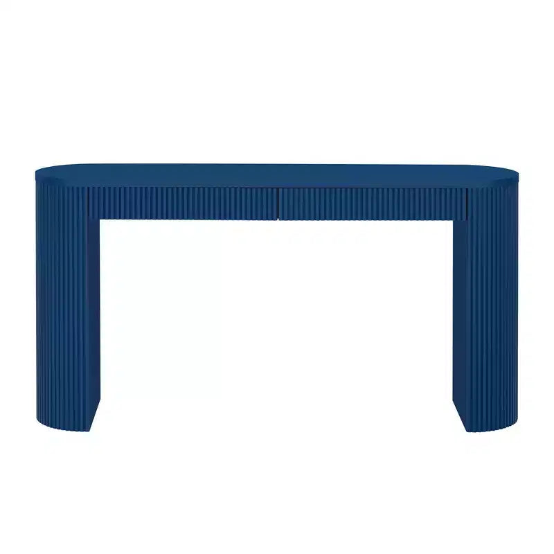 Console moderne nervurée avec 2 tiroirs Table d'entrée ou de coiffeuse élégante