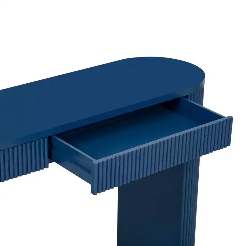 Console moderne nervurée avec 2 tiroirs Table d'entrée ou de coiffeuse élégante